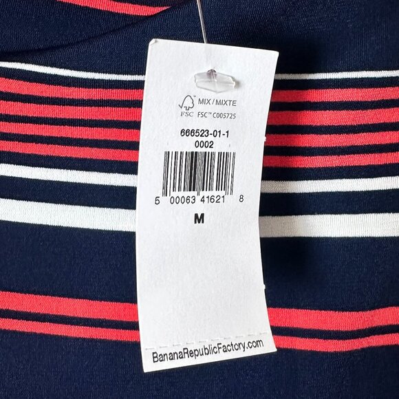 NWT BANANA REPUBLIC Striped Strapless Maxi Dress w Side Slit Size Medium - Picture 4 of 8